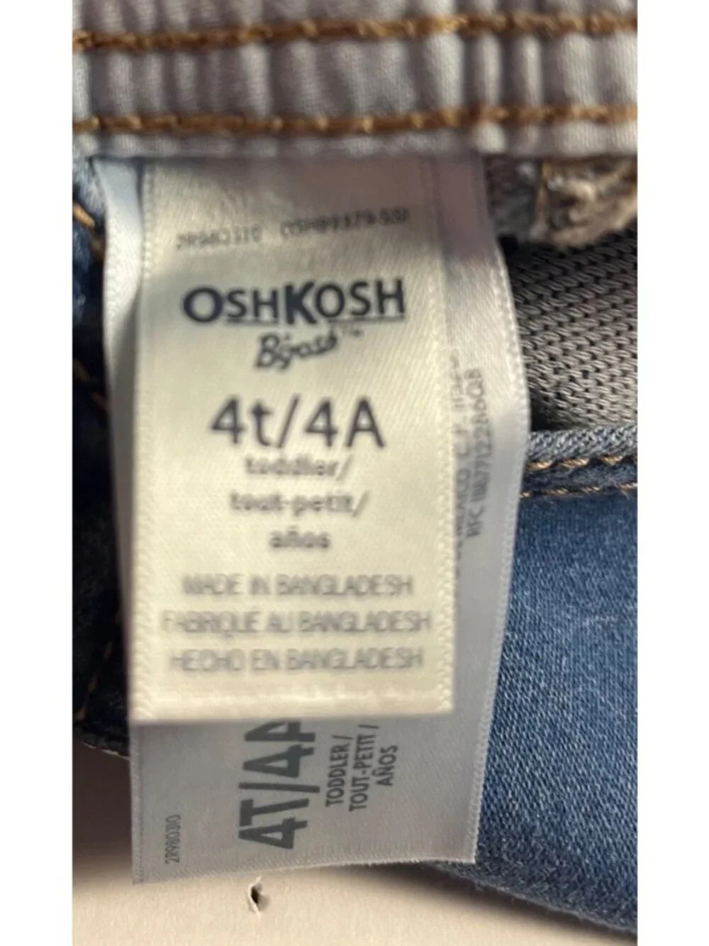 OshKosh Bgosh Toddler Boys Blue Denim Overalls 4T With Stretch Adjustable Straps